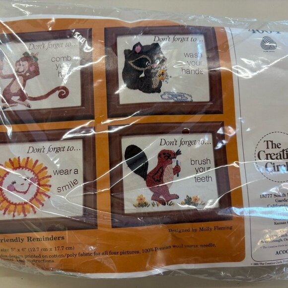 VTG Creative Circle Needlework Kit 4004‎ Friendly Reminders - Complete Sealed - Picture 1 of 4